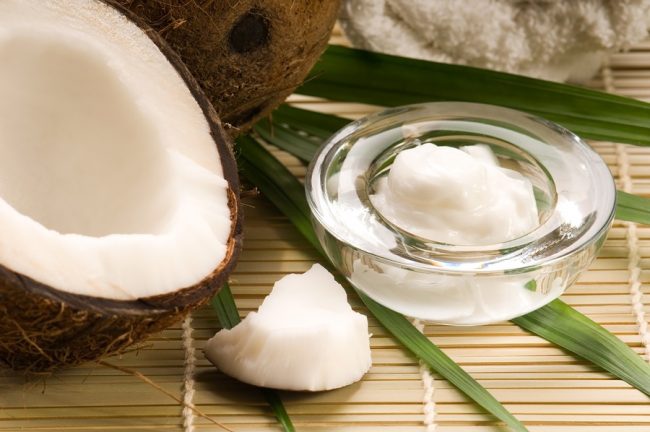 Coconut fruint and oil. spa, alternative medicine